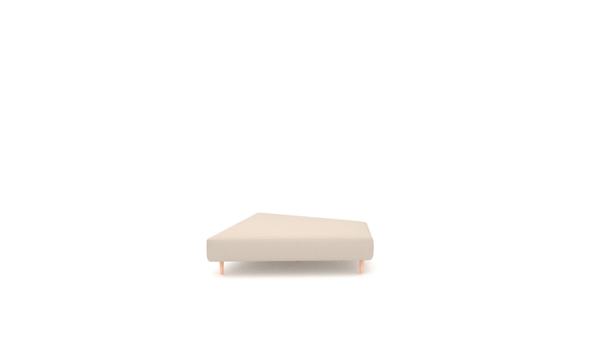 Diagon Lounge set desni, element modularne sedežne FEYDOM v tkanini Heim HM-06 Natur, svetle noge, pogled od spredaj