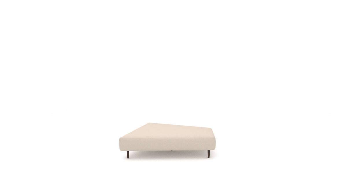 Diagon Lounge set desni, element modularne sedežne FEYDOM v tkanini Heim HM-06 Natur, temne noge, pogled od spredaj