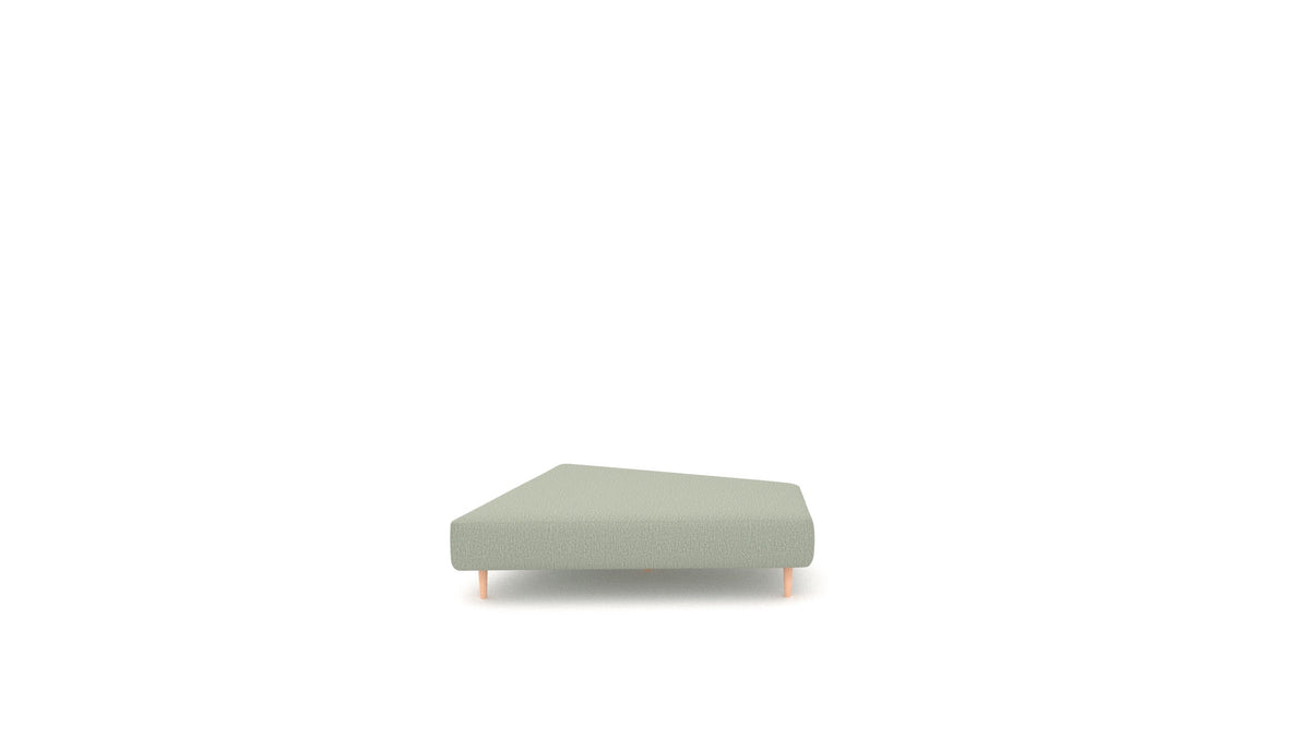 Diagon Lounge set desni, element modularne sedežne FEYDOM v tkanini Heim HM-34 Jade, svetle noge, pogled od spredaj
