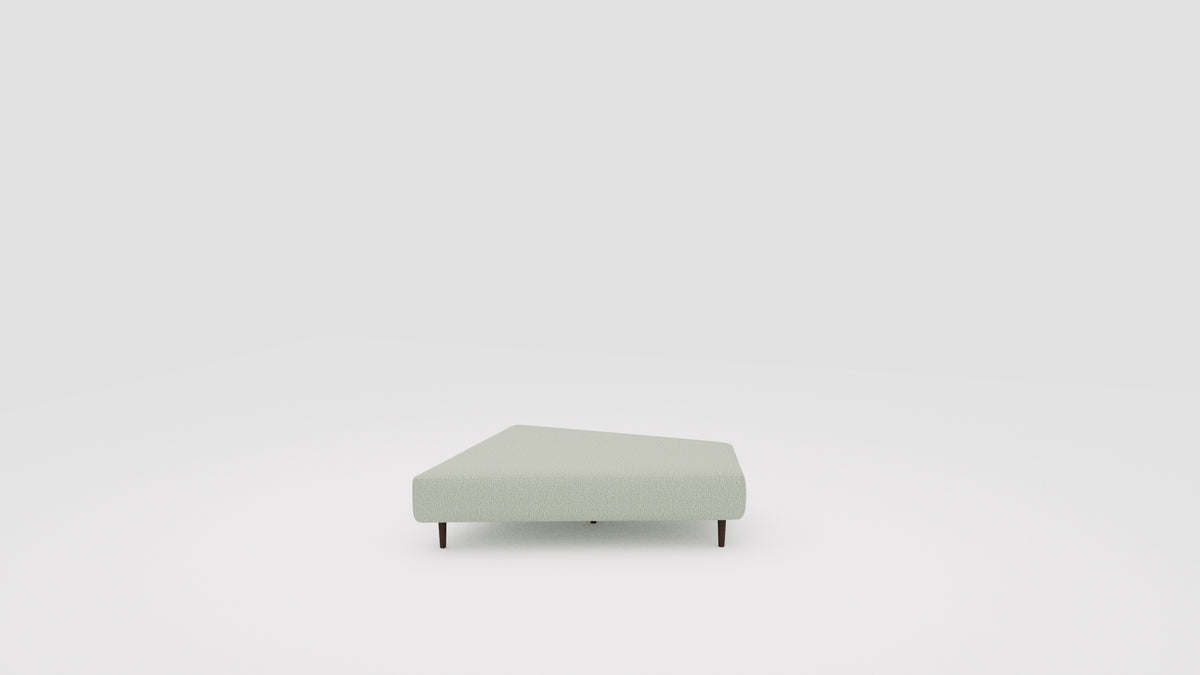 Diagon Lounge set desni, element modularne sedežne FEYDOM v tkanini Heim HM-34 Jade, temne noge, pogled od spredaj