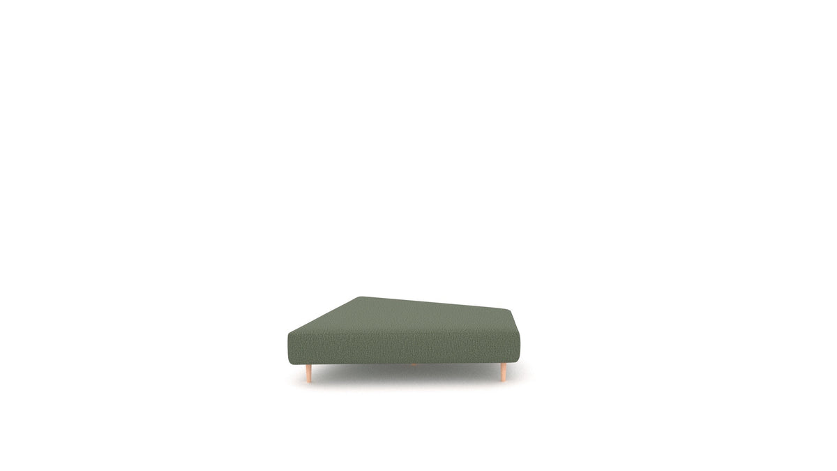 Diagon Lounge set desni, element modularne sedežne FEYDOM v tkanini Heim HM-39 Forest, svetle noge, pogled od spredaj