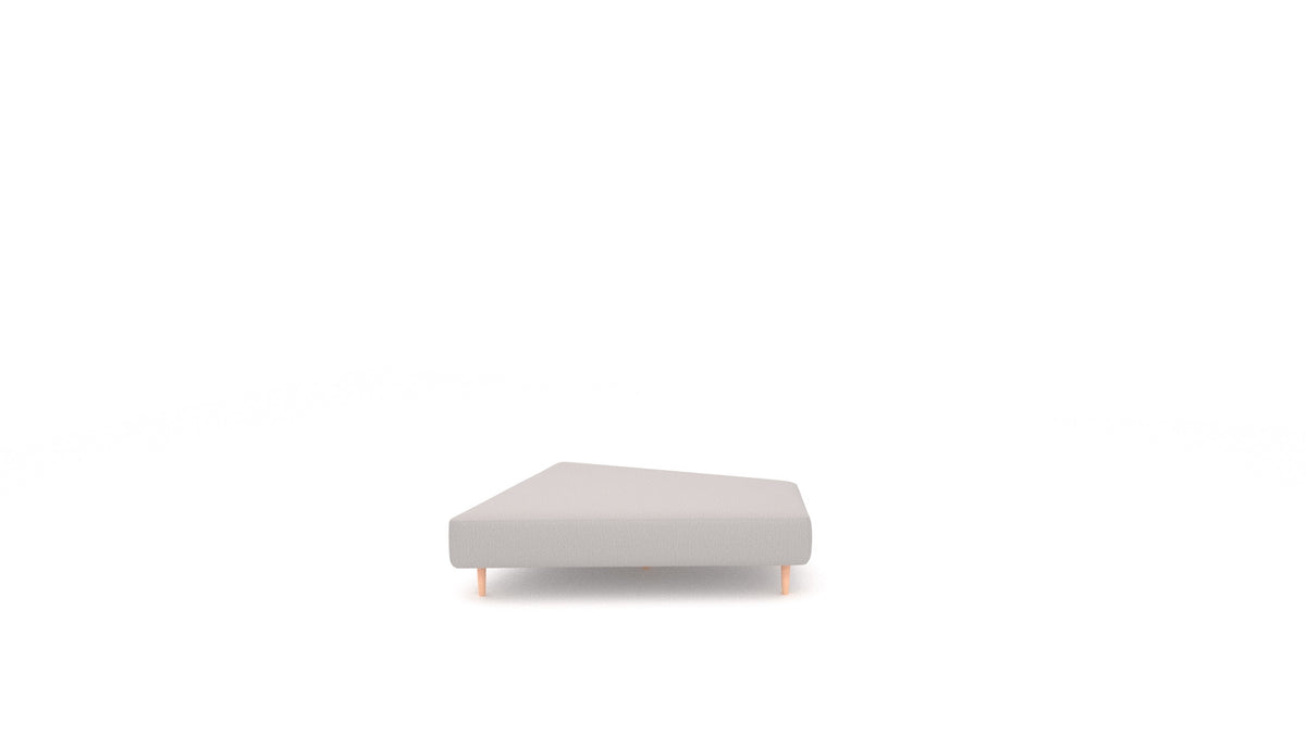 Diagon Lounge set desni, element modularne sedežne FEYDOM v tkanini Heim HM-86 Light Grey, svetle noge, pogled od spredaj
