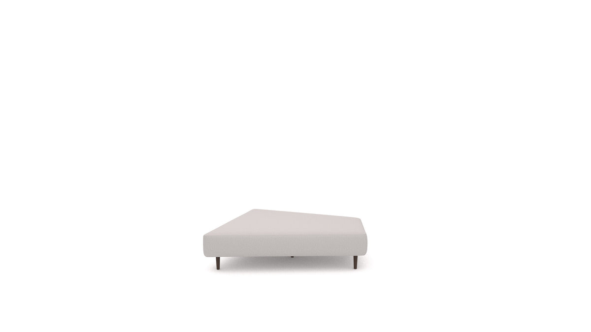 Diagon Lounge set desni, element modularne sedežne FEYDOM v tkanini Heim HM-86 Light Grey, temne noge, pogled od spredaj