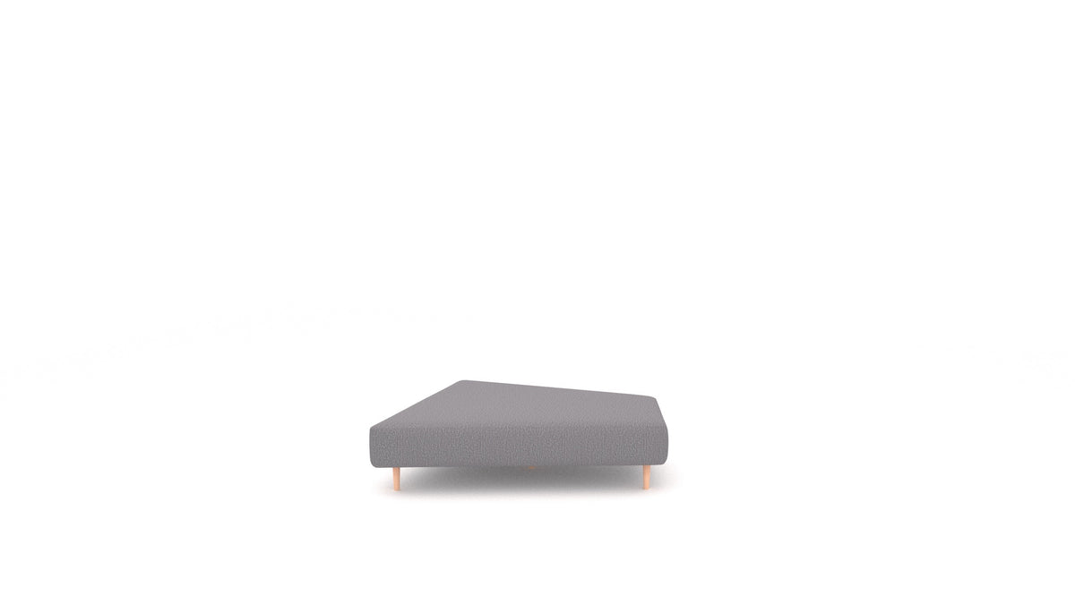 Diagon Lounge set desni, element modularne sedežne FEYDOM v tkanini Heim HM-95 Medium Grey, svetle noge, pogled od spredaj
