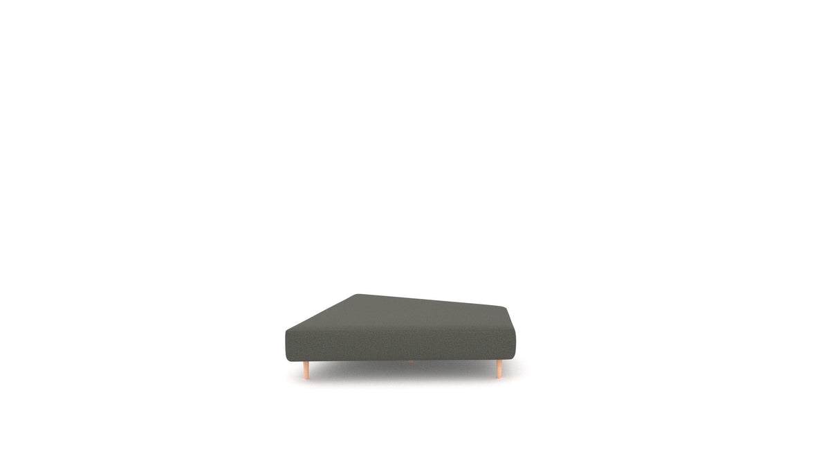 Diagon Lounge set desni, element modularne sedežne FEYDOM v tkanini Heim HM-98 Dark Grey, svetle noge, pogled od spredaj