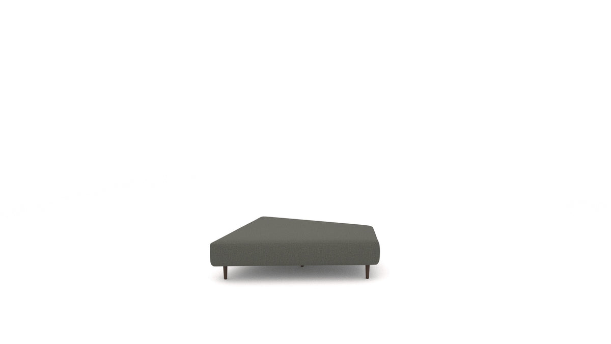 Diagon Lounge set desni, element modularne sedežne FEYDOM v tkanini Heim HM-98 Dark Grey, temne noge, pogled od spredaj