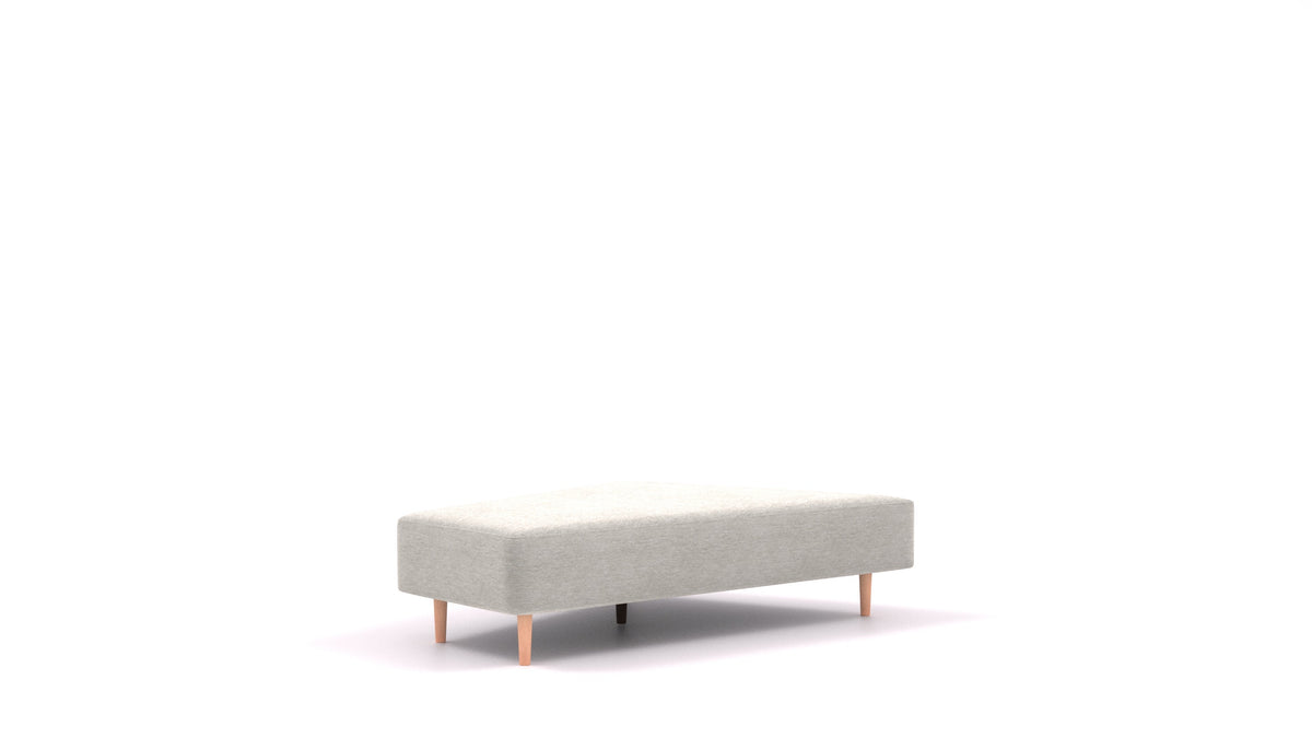 Diagon Lounge set levi, element modularne sedežne FEYDOM v tkanini Astra AT-80 Light Grey, svetle noge, pogled od spredaj