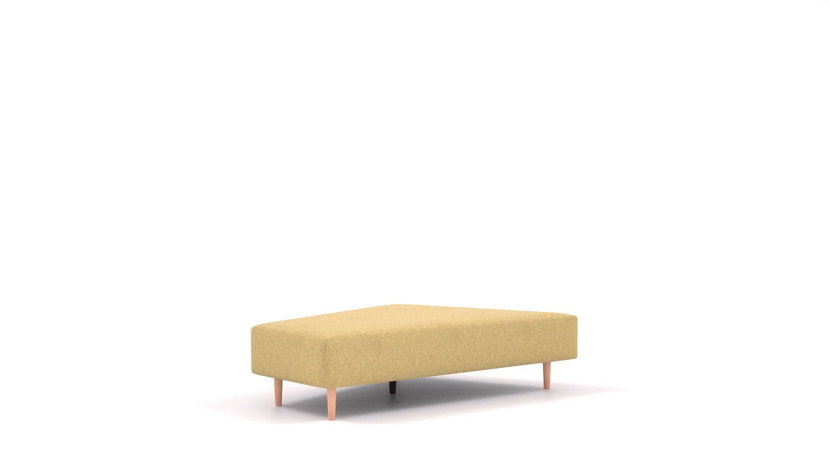 Diagon Lounge set levi, element modularne sedežne FEYDOM v tkanini Alure DE-48 Yellow, svetle noge, pogled od spredaj