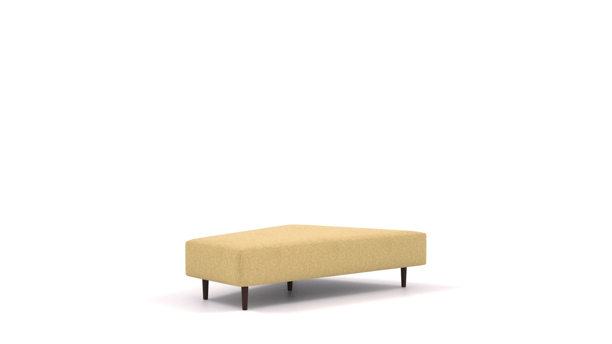 Diagon Lounge set levi, element modularne sedežne FEYDOM v tkanini Alure DE-48 Yellow, temne noge, pogled od spredaj