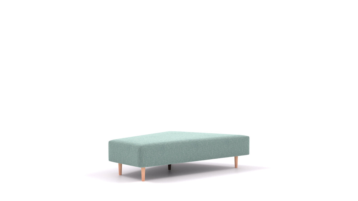 Diagon Lounge set levi, element modularne sedežne FEYDOM v tkanini Alure DE-75 Pastel Blue, svetle noge, pogled od spredaj