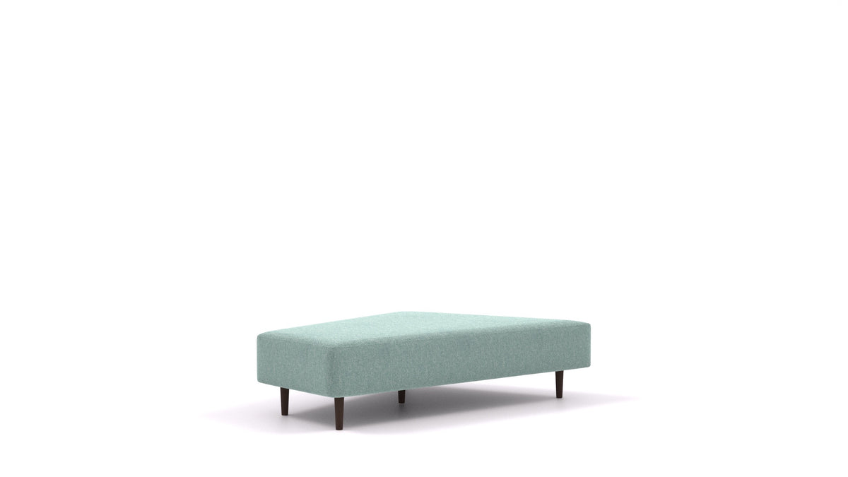Diagon Lounge set levi, element modularne sedežne FEYDOM v tkanini Alure DE-75 Pastel Blue, temne noge, pogled od spredaj