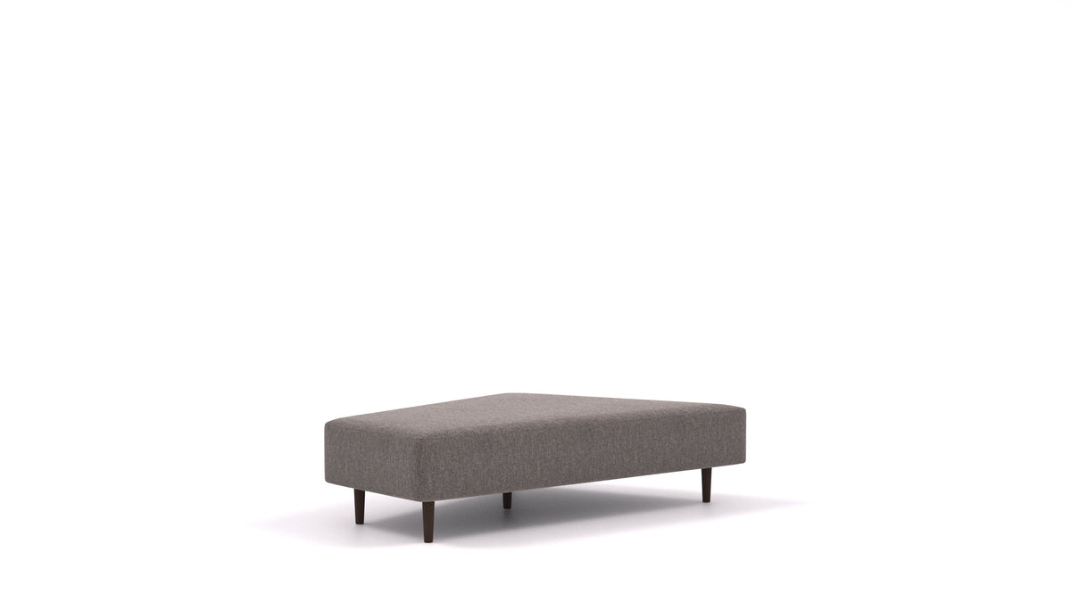 Diagon Lounge set levi, element modularne sedežne FEYDOM v tkanini Alure DE-92 Middle Grey, temne noge, pogled od spredaj