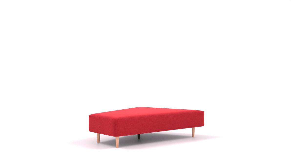 Diagon Lounge set levi, element modularne sedežne FEYDOM v tkanini Velare ET-11 Red, svetle noge, pogled od spredaj