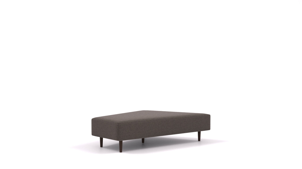 Diagon Lounge set levi, element modularne sedežne FEYDOM v tkanini Velare ET-12 Dark Grey, temne noge, pogled od spredaj