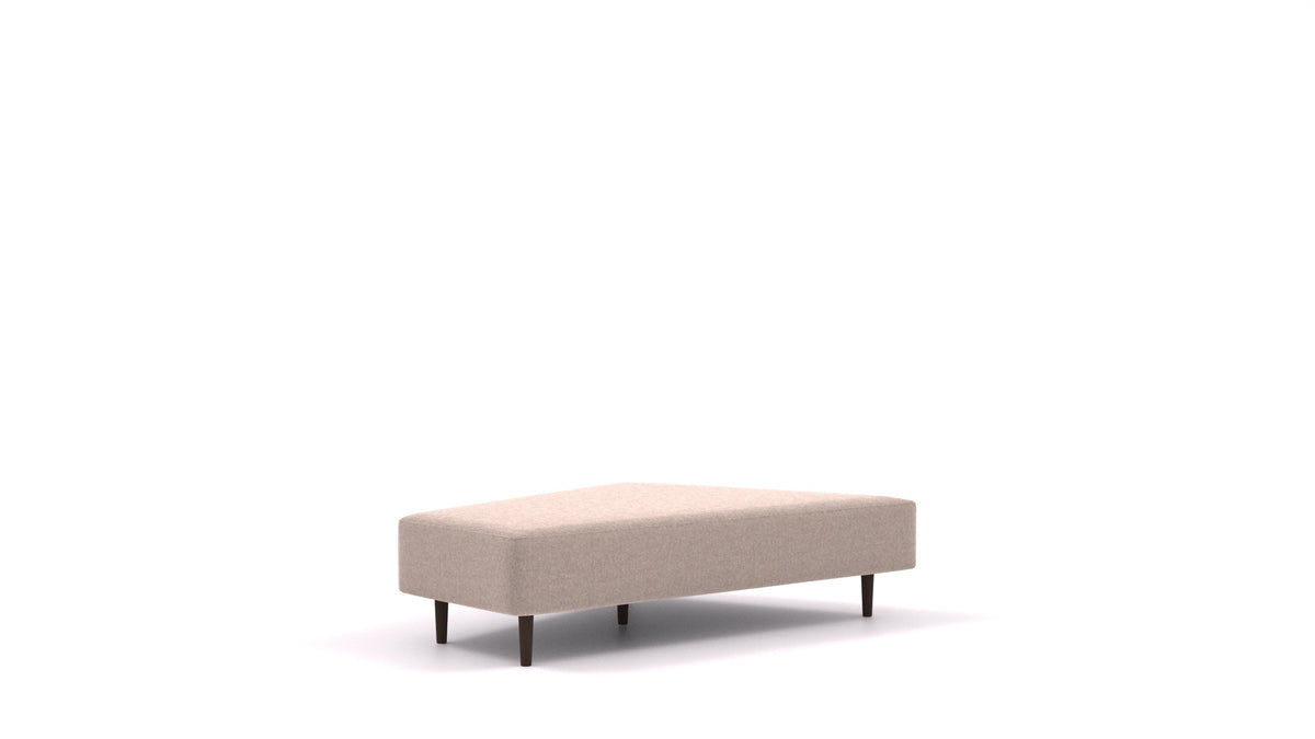 Diagon Lounge set levi, element modularne sedežne FEYDOM v tkanini Velare ET-15 Light Grey, temne noge, pogled od spredaj