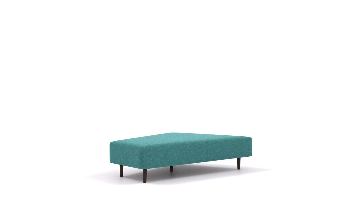 Diagon Lounge set levi, element modularne sedežne FEYDOM v tkanini Velare ET-16 Turquoise, temne noge, pogled od spredaj