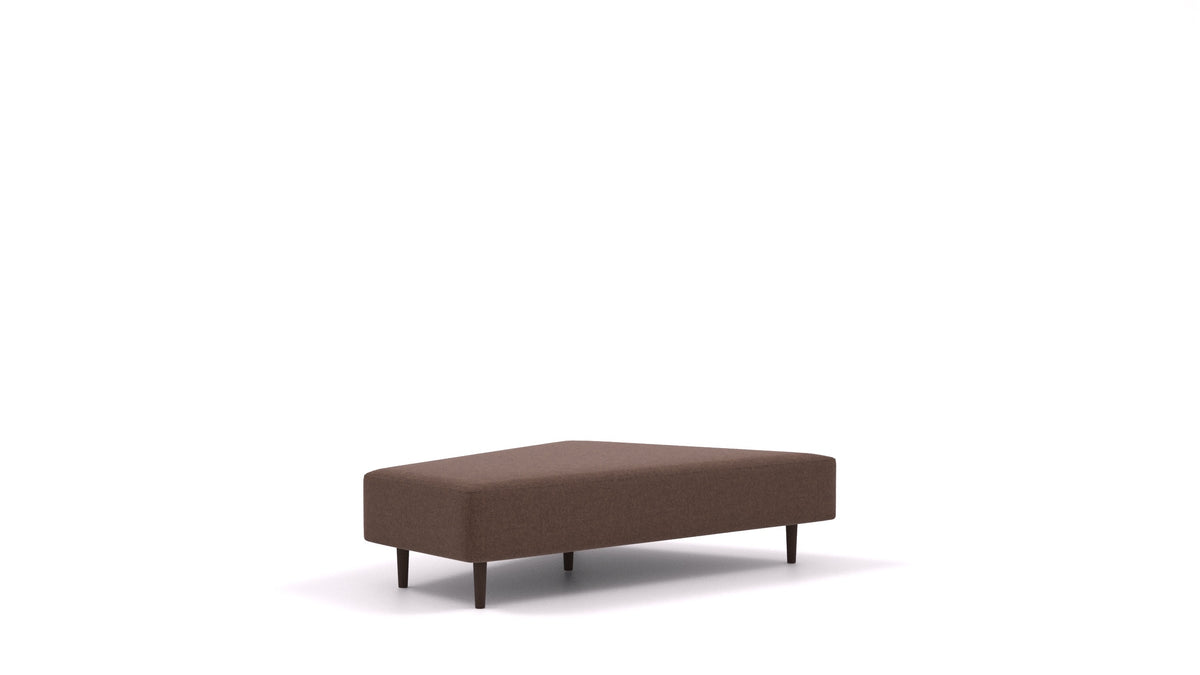 Diagon Lounge set levi, element modularne sedežne FEYDOM v tkanini Velare ET-27 Chocolate, temne noge, pogled od spredaj