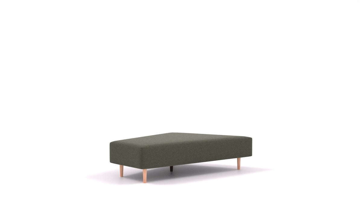Diagon Lounge set levi, element modularne sedežne FEYDOM v tkanini Velare ET-38 Pine, svetle noge, pogled od spredaj
