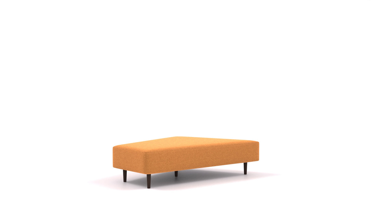 Diagon Lounge set levi, element modularne sedežne FEYDOM v tkanini Velare ET-48 Antic Gold, temne noge, pogled od spredaj