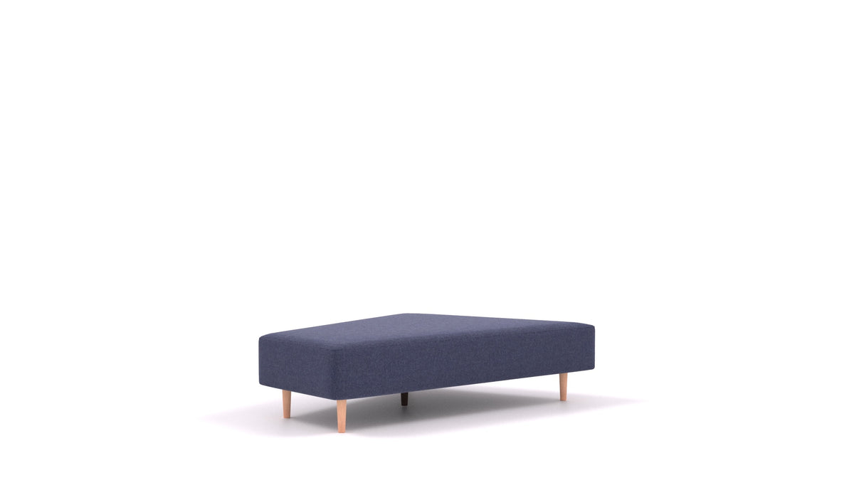 Diagon Lounge set levi, element modularne sedežne FEYDOM v tkanini Velare ET-80 Noble Blue, svetle noge, pogled od spredaj