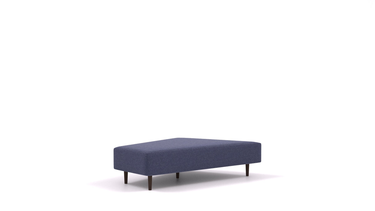 Diagon Lounge set levi, element modularne sedežne FEYDOM v tkanini Velare ET-80 Noble Blue, temne noge, pogled od spredaj