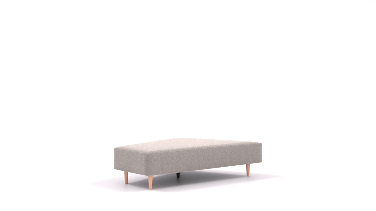 Diagon Lounge set levi, element modularne sedežne FEYDOM v tkanini Phoenix FE-84 Middle Grey, svetle noge, pogled od spredaj