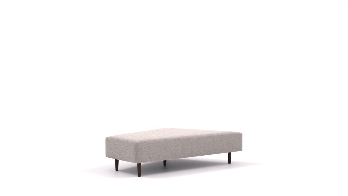 Diagon Lounge set levi, element modularne sedežne FEYDOM v tkanini Phoenix FE-84 Middle Grey, temne noge, pogled od spredaj