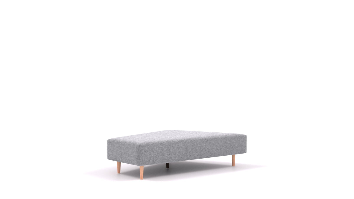 Diagon Lounge set levi, element modularne sedežne FEYDOM v tkanini Phoenix FE-92 Dark Grey, svetle noge, pogled od spredaj