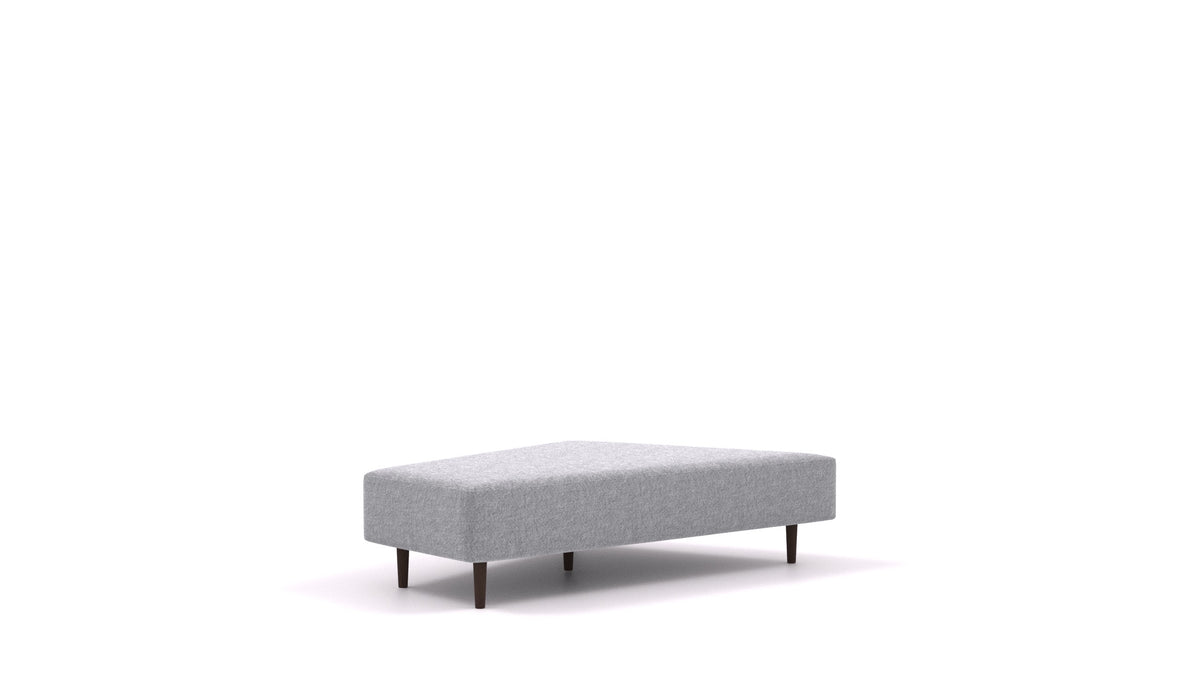 Diagon Lounge set levi, element modularne sedežne FEYDOM v tkanini Phoenix FE-92 Dark Grey, temne noge, pogled od spredaj