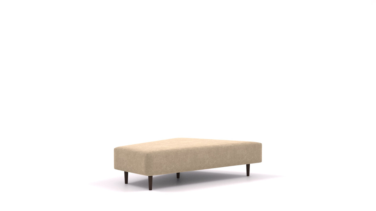 Diagon Lounge set levi, element modularne sedežne FEYDOM v tkanini Mollia FF-13 Cappuccino, temne noge, pogled od spredaj