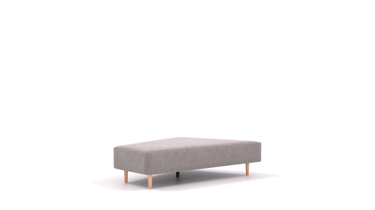 Diagon Lounge set levi, element modularne sedežne FEYDOM v tkanini Mollia FF-14 Middle Grey, svetle noge, pogled od spredaj