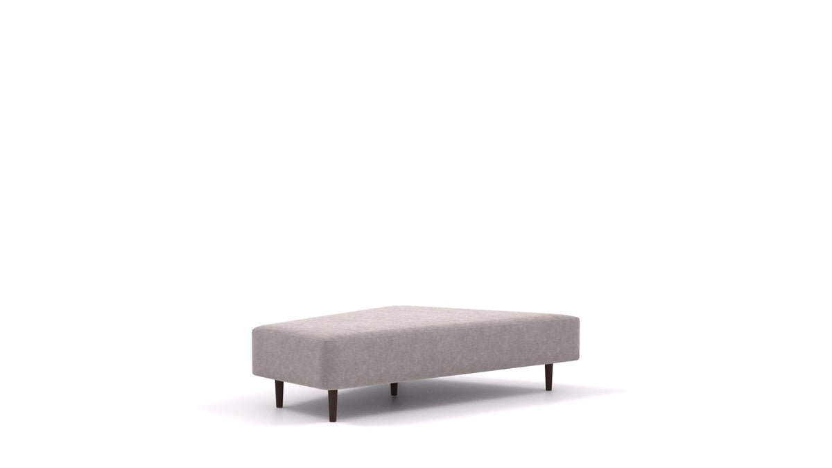 Diagon Lounge set levi, element modularne sedežne FEYDOM v tkanini Mollia FF-14 Middle Grey, temne noge, pogled od spredaj