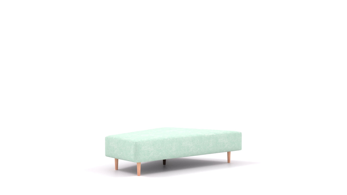 Diagon Lounge set levi, element modularne sedežne FEYDOM v tkanini Mollia FF-18 Mint, svetle noge, pogled od spredaj