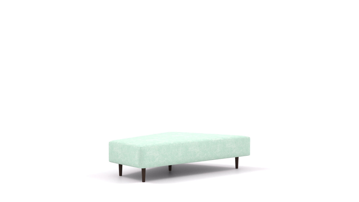 Diagon Lounge set levi, element modularne sedežne FEYDOM v tkanini Mollia FF-18 Mint, temne noge, pogled od spredaj