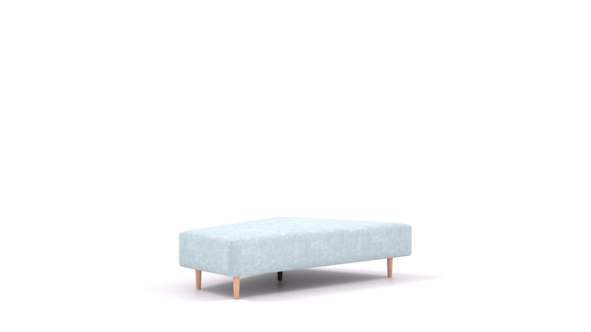 Diagon Lounge set levi, element modularne sedežne FEYDOM v tkanini Mollia FF-19 Pastel Blue, svetle noge, pogled od spredaj