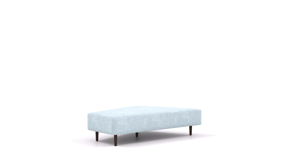 Diagon Lounge set levi, element modularne sedežne FEYDOM v tkanini Mollia FF-19 Pastel Blue, temne noge, pogled od spredaj