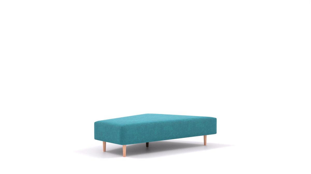 Diagon Lounge set levi, element modularne sedežne FEYDOM v tkanini Mollia FF-20 Turquoise, svetle noge, pogled od spredaj
