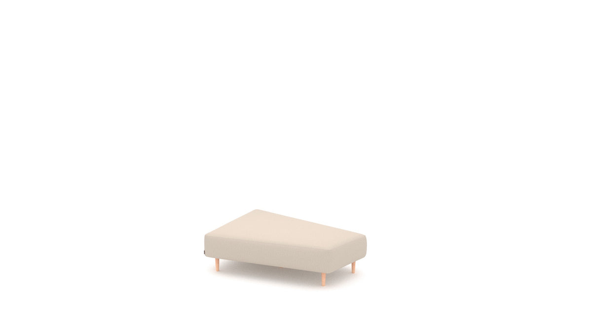 Diagon Lounge set levi, element modularne sedežne FEYDOM v tkanini Heim HM-06 Natur, svetle noge, pogled od spredaj