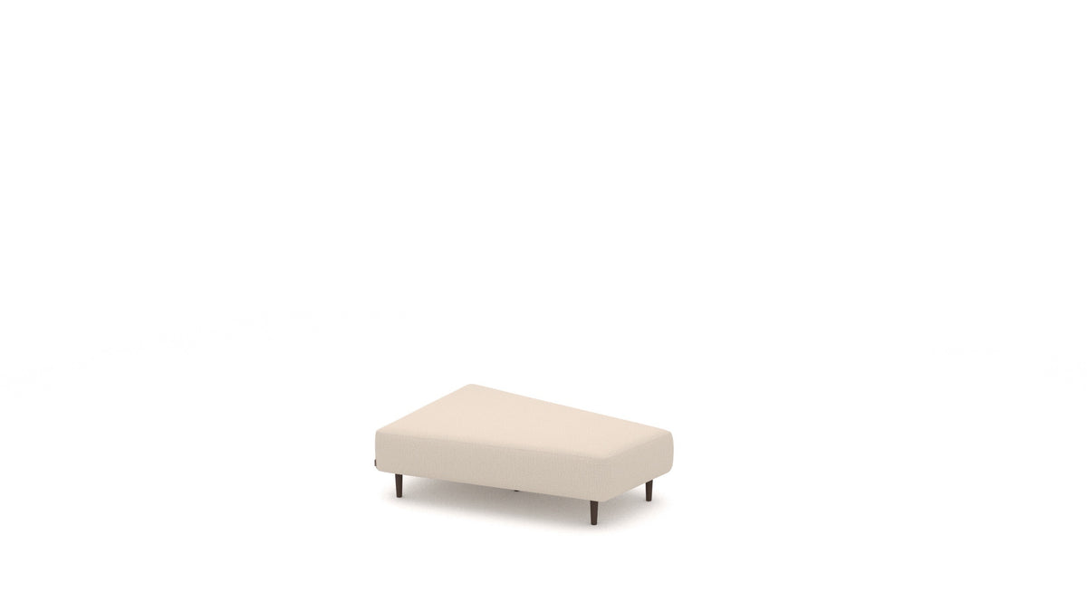 Diagon Lounge set levi, element modularne sedežne FEYDOM v tkanini Heim HM-06 Natur, temne noge, pogled od spredaj