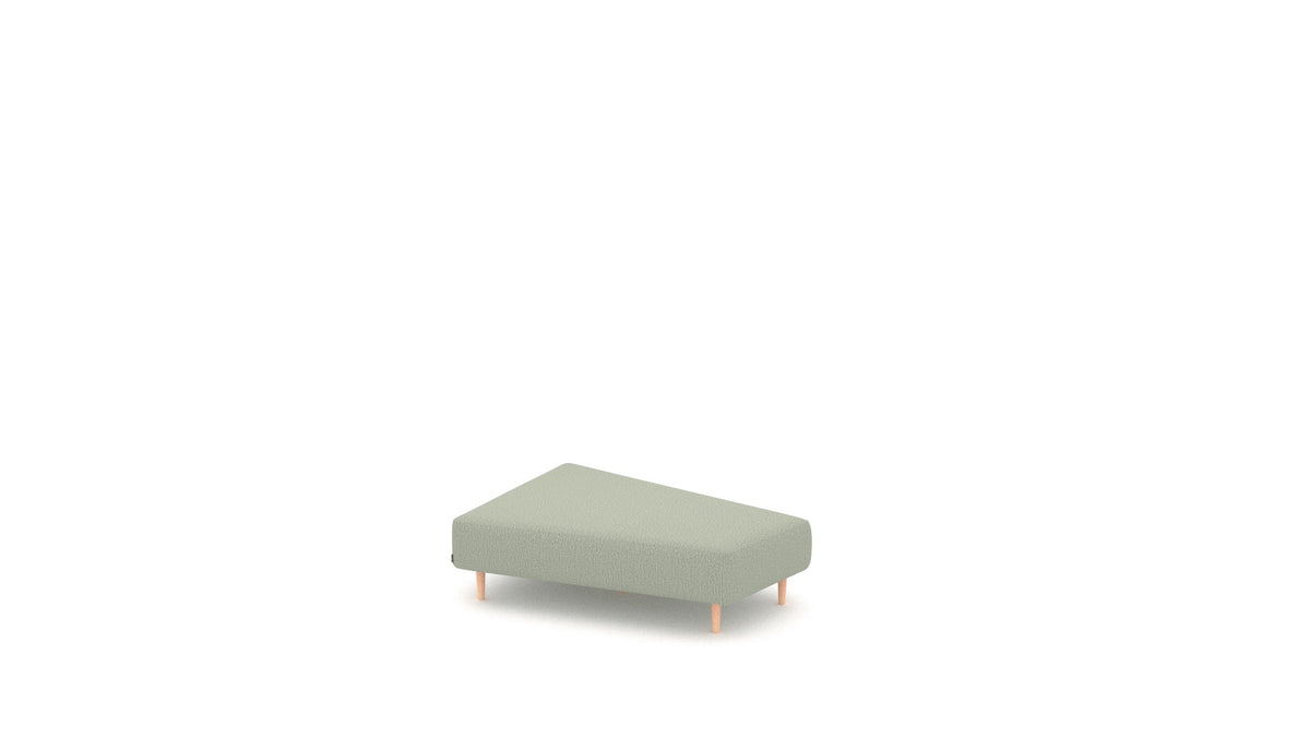 Diagon Lounge set levi, element modularne sedežne FEYDOM v tkanini Heim HM-34 Jade, svetle noge, pogled od spredaj