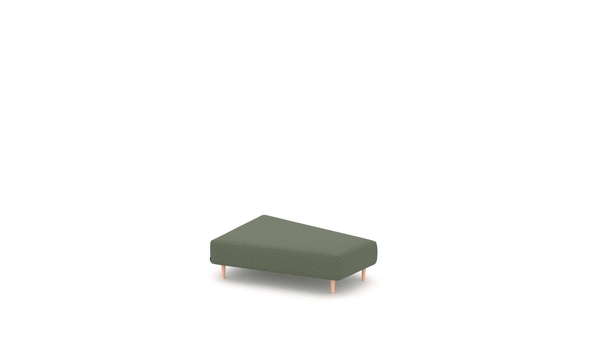 Diagon Lounge set levi, element modularne sedežne FEYDOM v tkanini Heim HM-39 Forest, svetle noge, pogled od spredaj