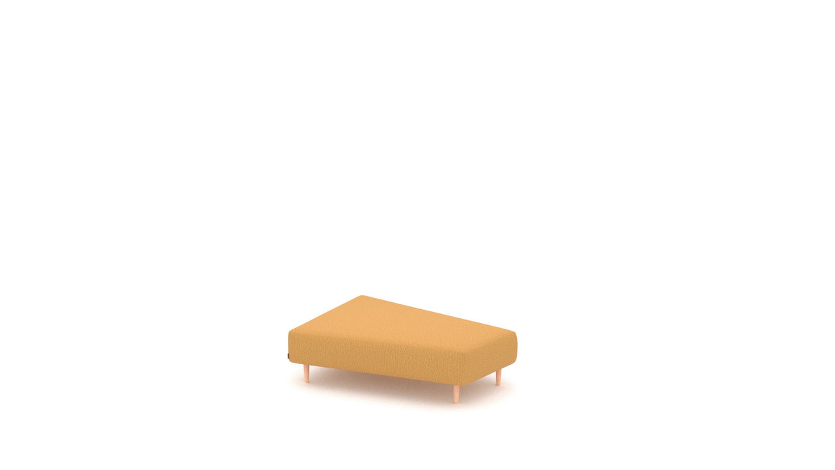 Diagon Lounge set levi, element modularne sedežne FEYDOM v tkanini Heim HM-53 Antique Gold, svetle noge, pogled od spredaj