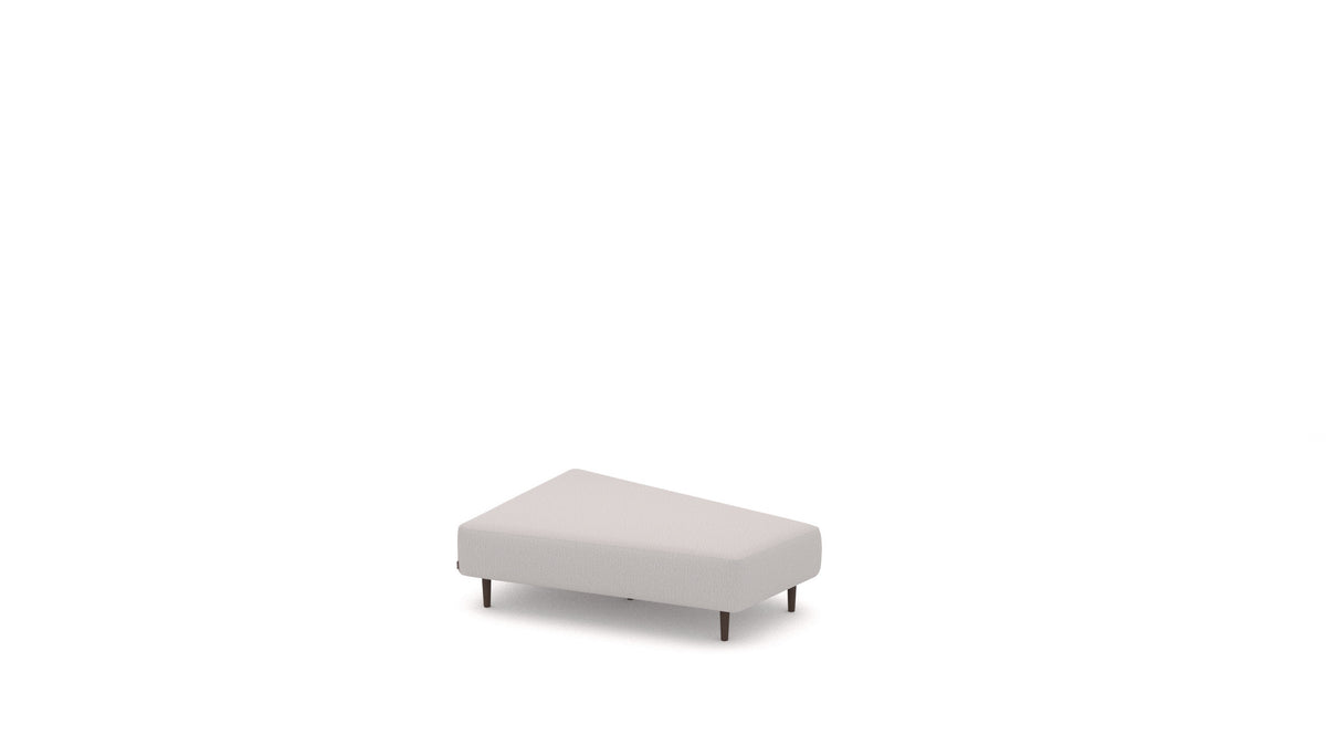 Diagon Lounge set levi, element modularne sedežne FEYDOM v tkanini Heim HM-86 Light Grey, temne noge, pogled od spredaj