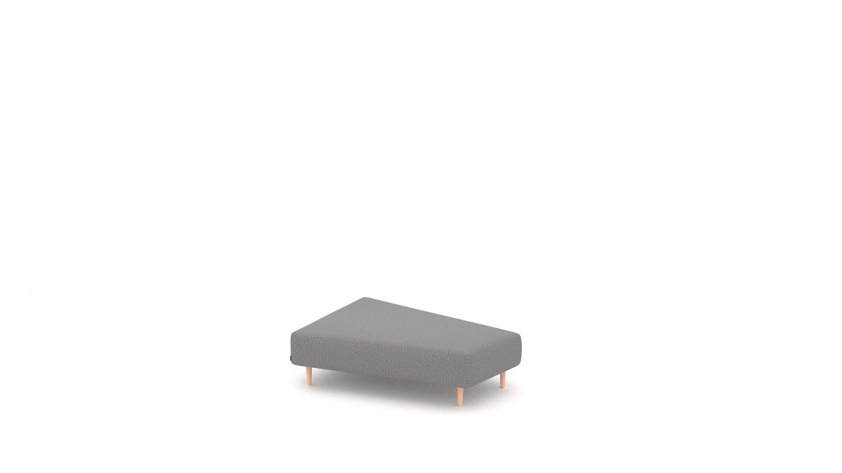 Diagon Lounge set levi, element modularne sedežne FEYDOM v tkanini Heim HM-95 Medium Grey, svetle noge, pogled od spredaj