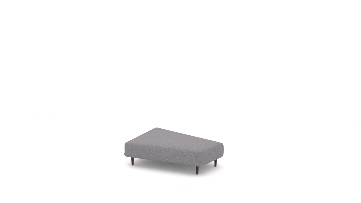 Diagon Lounge set levi, element modularne sedežne FEYDOM v tkanini Heim HM-95 Medium Grey, temne noge, pogled od spredaj