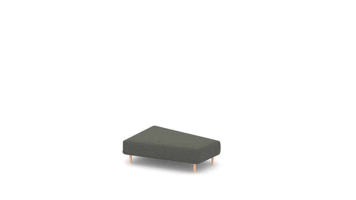 Diagon Lounge set levi, element modularne sedežne FEYDOM v tkanini Heim HM-98 Dark Grey, svetle noge, pogled od spredaj
