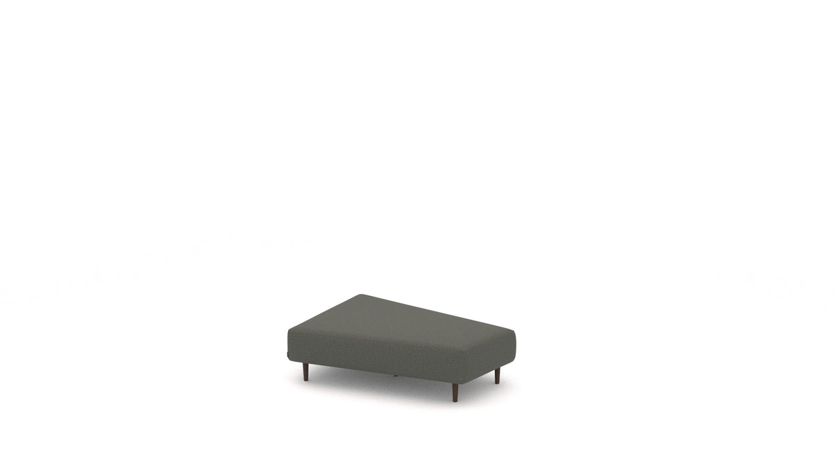 Diagon Lounge set levi, element modularne sedežne FEYDOM v tkanini Heim HM-98 Dark Grey, temne noge, pogled od spredaj