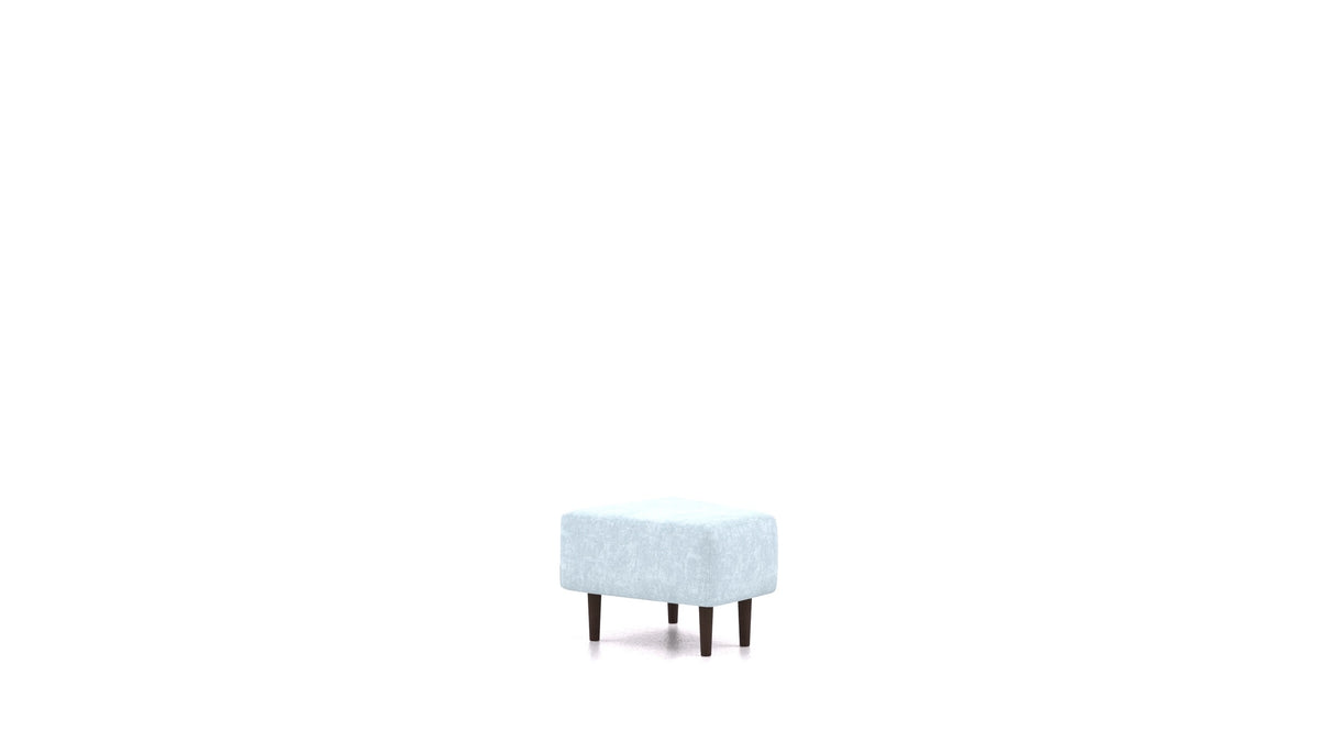 Diagon tabure desni, tabure FEYDOM v tkanini Mollia FF-19 Pastel Blue, temne noge, pogled od spredaj