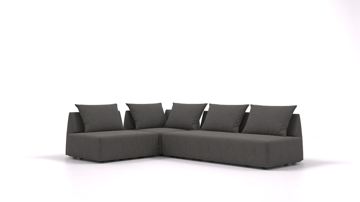 Matacao3 City, modularna sedežna garnitura FEYDOM v tkanini Mollia FF-12 Dark Grey, pogled od spredaj