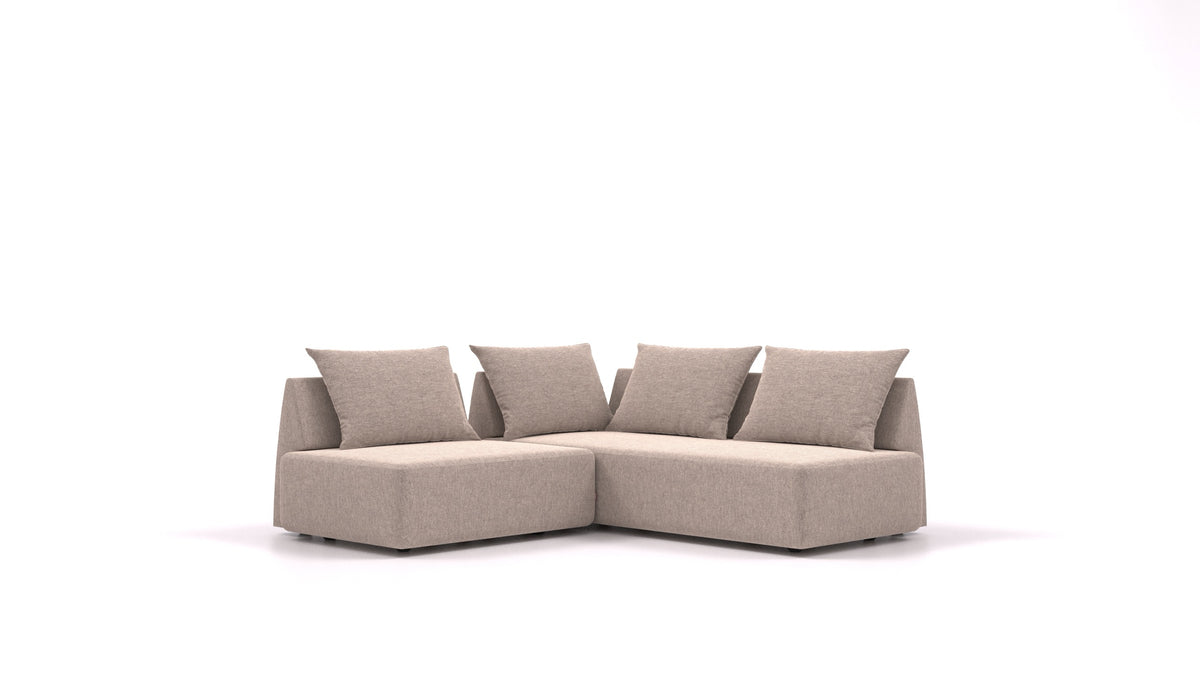 Matacao3 Delta, modularna sedežna garnitura FEYDOM v tkanini Velare ET-15 Light Grey, pogled od spredaj